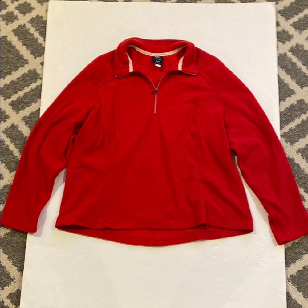 Lands' End Red Fleece Pullover XL